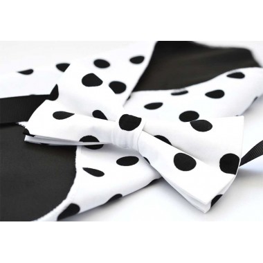 Set papion alb, batista, buline negre